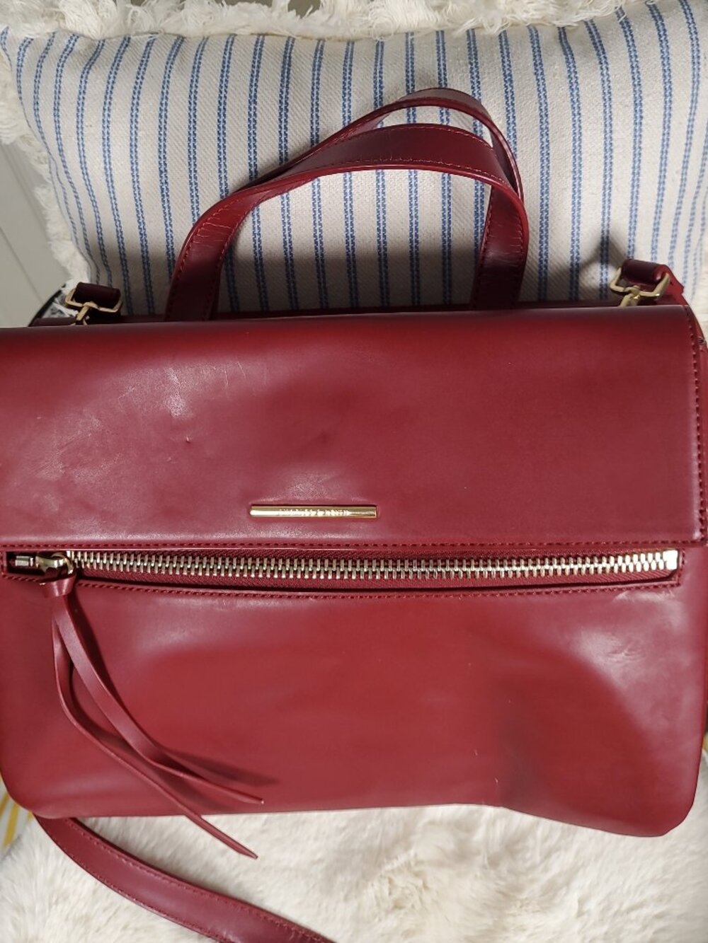 16. Charles and Keith Shoulder and tote Top Handle Bag Gold Hardware Front Zip